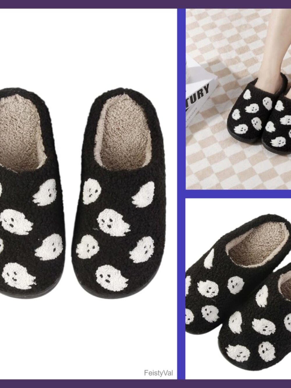 Memory Foam Slippers Plush Fluffy Warm Lined Indoor Outdoor Winter